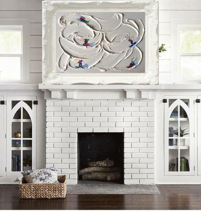 Juli Lampe - Cross-country skiing on the summit of Mont, Antiek en Kunst, Kunst | Schilderijen | Modern