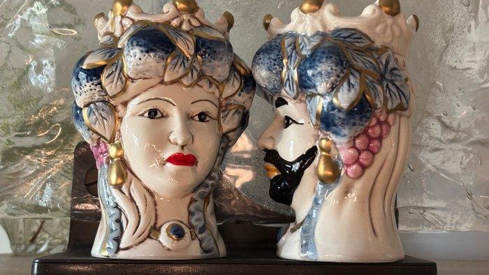 Vaas (2) - Keramiek - Vasi teste di Moro, Antiek en Kunst, Antiek | Glas en Kristal