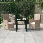 vidaXL 3-delige Tuinset met kussens beige, 2 zitplaatsen, Nieuw, Tuinset, Verzenden