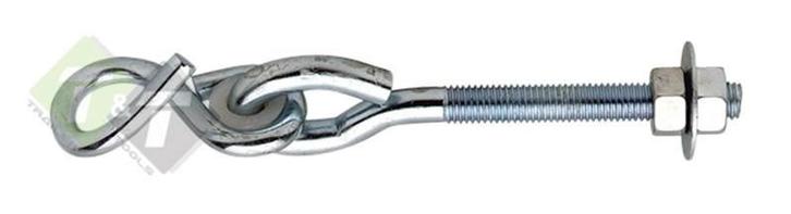 Schommelhaak Met Kunststof Bus - M12 X 250 Mm - Schroefhaak, Doe-het-zelf en Verbouw, IJzerwaren en Bevestigingsmiddelen, 250 mm of meer