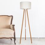 [lux.pro] Staande lamp vloerlamp E27 Keynes bamboe en creme, Nieuw, Verzenden