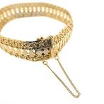 Gouden fantasie schakel armband | 20 cm (luxe armband), Sieraden, Tassen en Uiterlijk, Armbanden, Ophalen of Verzenden, Gebruikt
