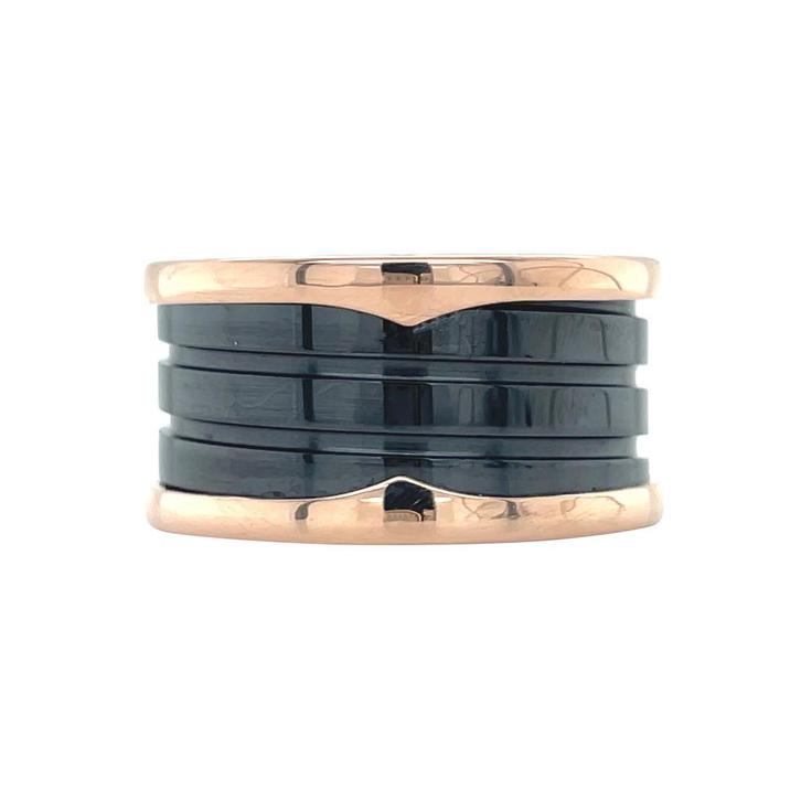 Rosegouden Bvlgari ring B.zero1 keramiek 18 karaat, Sieraden, Tassen en Uiterlijk, Ringen, Zwart, Zo goed als nieuw, Goud, Verzenden