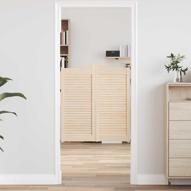 vidaXL Draaideuren louvre design 2-Paar 90x80 cm massief, Doe-het-zelf en Verbouw, Deuren en Horren, Nieuw, Verzenden