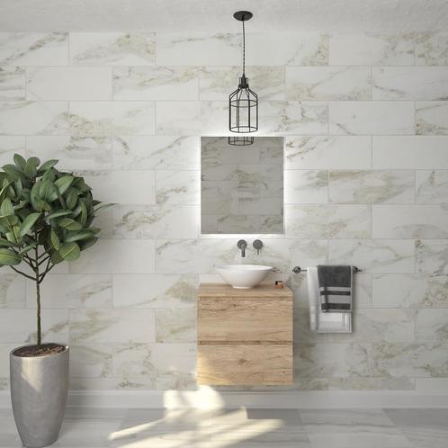 Badkamermeubelset Gliss Zeus 70 cm Moeras Eiken Met Waskom, Doe-het-zelf en Verbouw, Sanitair, Bad, Nieuw, Ophalen of Verzenden