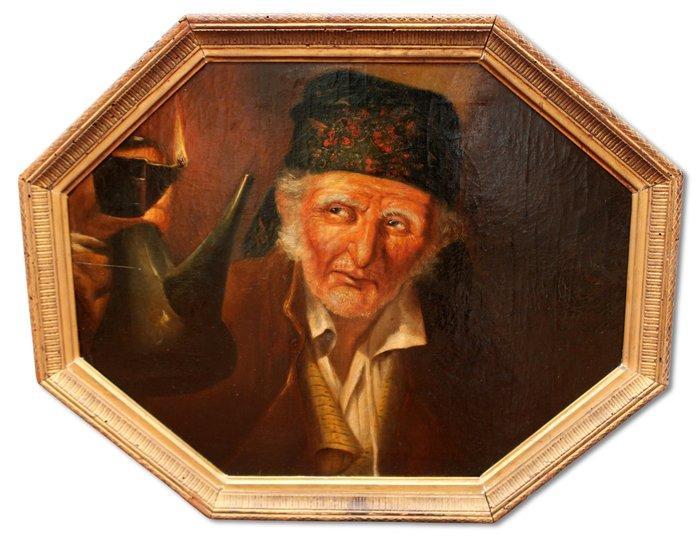 Nederlandse school (XIX) - El bebedor y la candela, Antiek en Kunst, Kunst | Schilderijen | Klassiek