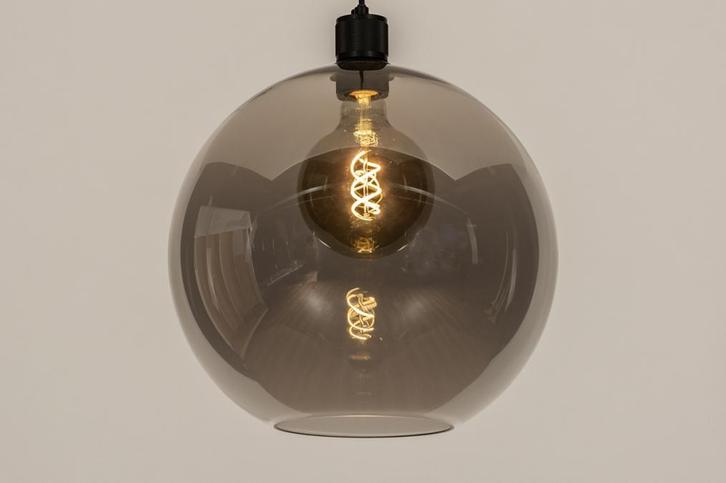 Rietveld Hanglampen - Zwart, Grijs - Glas, Metaal, Aluminium, Huis en Inrichting, Lampen | Hanglampen, Verzenden