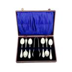 Sheffield - Victorian 6 person demitasse coffee spoon set, Antiek en Kunst