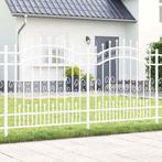 vidaXL Tuin Hek Wit 165 cm Poedergecoat staal, Tuin en Terras, Schuttingen, Verzenden, Nieuw, IJzer