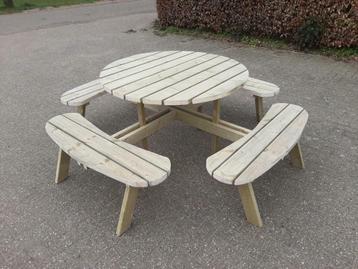 Ronde Picknicktafel Vurenhout NIEUW beschikbaar voor biedingen