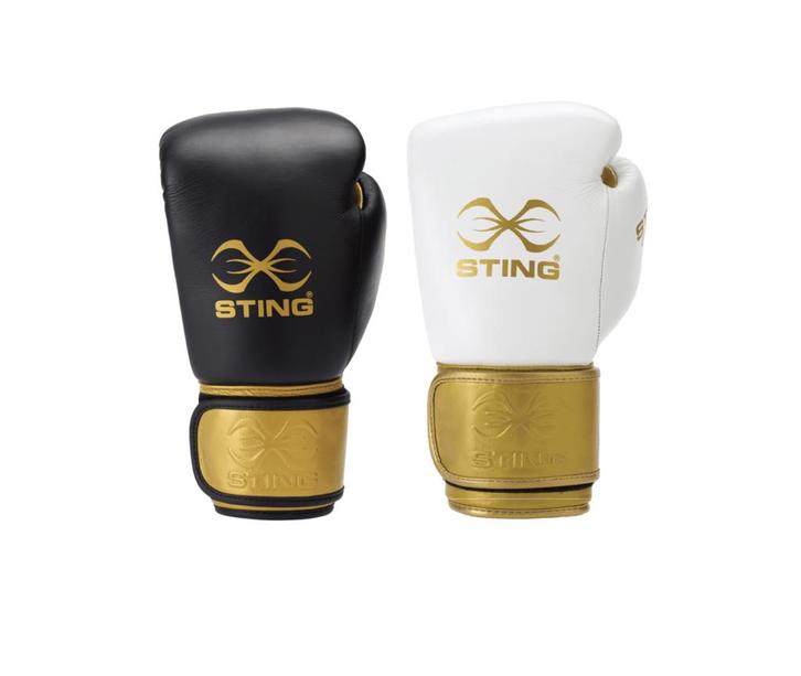 STING Bokshandschoen | Wit / Goud (Maat: 16OZ), Sport en Fitness, Vechtsporten en Zelfverdediging, Vechtsportbescherming, Nieuw