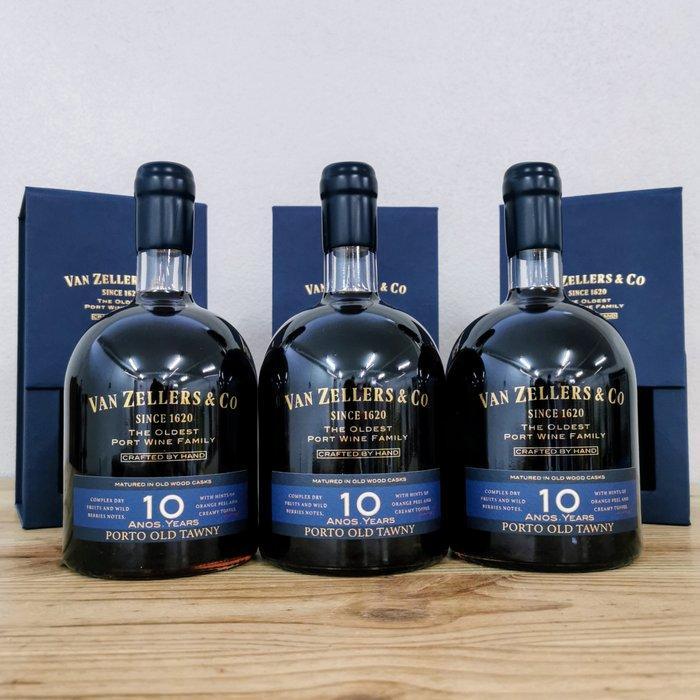 Van Zellers & Co - 10 years old Tawny - Douro - 3 Flessen, Verzamelen, Wijnen