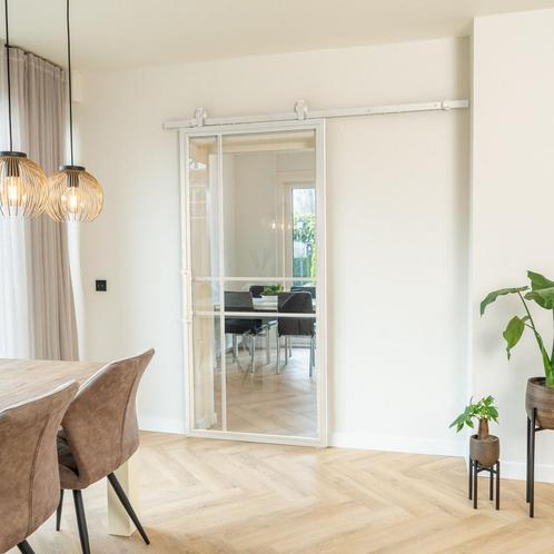 Stalen Schuifdeur 6 Vlaks Wit Moderne look Luxe design, Doe-het-zelf en Verbouw, Kozijnen en Schuifpuien, Nieuw, 75 tot 150 cm