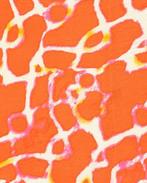 Viscose/Nylon Twill Abstact Oranje, Hobby en Vrije tijd, Stoffen en Lappen, Nieuw, Oranje