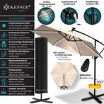 KESSER® Zweefparasol met voet - LED - Ø3m - 360° Draaibaar, Verzenden, Zo goed als nieuw