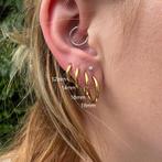 Gold plated huggie oorringen 12-14-16 of 18 mm, Verzenden, Nieuw, Zilver