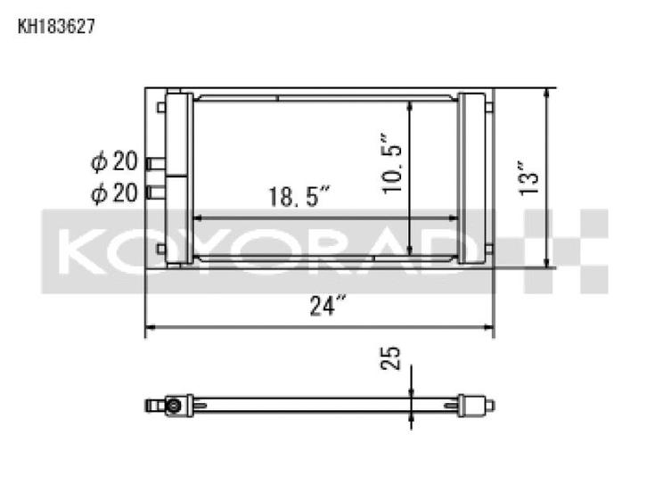 Koyo Dual Pass Universal Heat Exchanger (Radiator) -, Auto-onderdelen, Motor en Toebehoren, Ophalen of Verzenden
