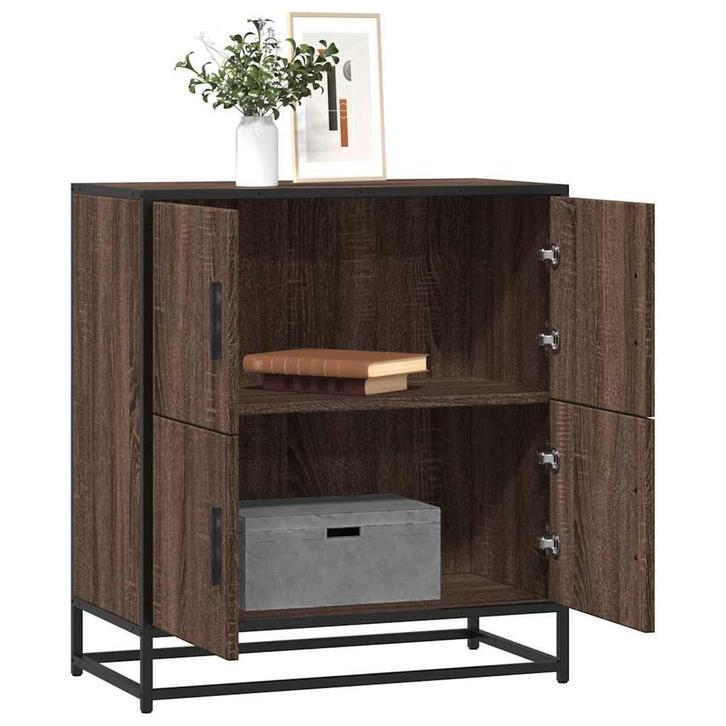 vidaXL Dressoir 68x35x76 cm bewerkt hout bruin eikenkleur, Huis en Inrichting, Kasten | Dressoirs, Nieuw, Overige houtsoorten