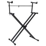 vidaXL Keyboardstandaard X-frame dubbel versterkt zwart, Verzenden, Nieuw