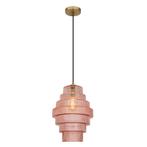 Retro hanglamp roze, Paris, Nieuw, Ophalen of Verzenden, Glas, 75 cm of meer