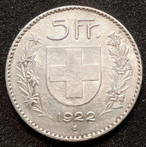 Zwitserland. 5 Francs 1922 B  (Zonder Minimumprijs), Postzegels en Munten, Munten | Europa | Niet-Euromunten