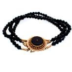 Antiek rouw armband met gouden slot | ca. Ø 4,7 cm (vintage, Sieraden, Tassen en Uiterlijk, Armbanden, Gebruikt, Overige kleuren