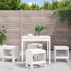 vidaXL 5-delige Tuinset massief grenenhout wit, Tuin en Terras, Tuinsets en Loungesets, Verzenden, Nieuw, 5 zitplaatsen, Tuinset