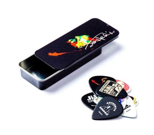 Jimi Hendrix opbergblikje + plectrums heavy officiële merch, Verzamelen, Muziek, Artiesten en Beroemdheden, Gebruiksvoorwerp, Nieuw