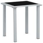 vidaXL Tuintafel 41x41x45 cm staal en glas zwart en, Verzenden, Nieuw, Metaal