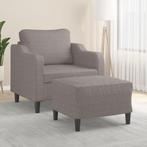 vidaXL Fauteuil met voetenbank 60 cm stof taupe, Eenpersoons, Verzenden, Nieuw, Minder dan 150 cm