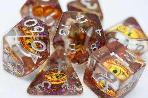 RPG Dice Set - Golden Dragon Eye | Foam Brain Games -, Hobby en Vrije tijd, Gezelschapsspellen | Bordspellen, Nieuw, Verzenden