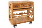 industrieele barkast BODEGA 86cm mangohouten serveerwagen, Ophalen of Verzenden, Nieuw