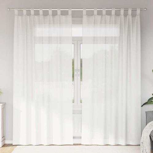 vidaXL Gordijnen met lussen 2 st 140x245 cm wit, Huis en Inrichting, Stoffering | Gordijnen en Lamellen, Wit, Nieuw, Verzenden