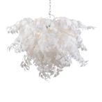 Romantische hanglamp wit met blaadjes - Feder, Nieuw, Overige stijlen
