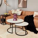 *WOONWINKEL* Starfurn Nova White Ronde Salontafel Set Wit Ma, Huis en Inrichting, Tafels | Salontafels, Verzenden, Nieuw