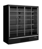Wandkoeling Galaxy+ GP20FGD Black | 2165L | 4 Glazen deuren, Verzenden, Nieuw in verpakking, Koelen en Vriezen