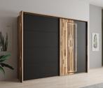 Kledingkast 281cm eiken zwart schuifdeuren Garderobekast, Huis en Inrichting, Kasten | Vitrinekasten, Nieuw, Industrieel, 50 tot 75 cm
