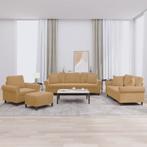 vidaXL 4-delige Loungeset met kussens fluweel bruin, Huis en Inrichting, Verzenden, Nieuw, Vierpersoons of meer, Stof