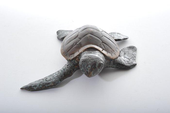 sculptuur, Turtle crawling - 22 cm - Brons, Antiek en Kunst, Curiosa en Brocante