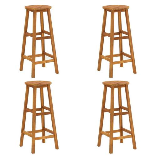 4 Massief Houten Barkrukken | OP = OP | Horeca Koopje, Huis en Inrichting, Barkrukken, 60 tot 90 cm, Met voetsteun, 4 krukken