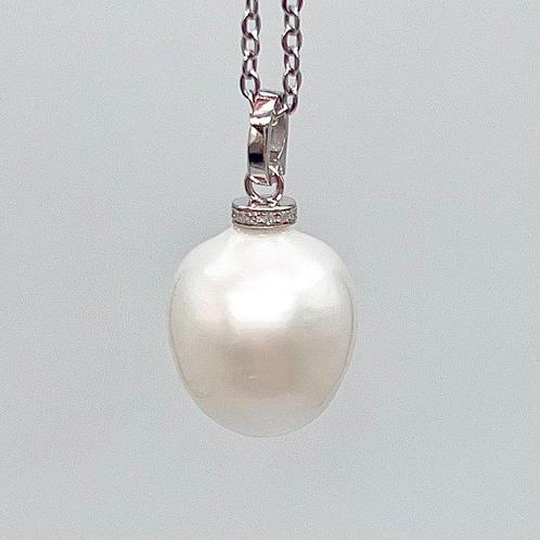 Zonder Minimumprijs - Hanger - 18 karaat Witgoud Parel -, Sieraden, Tassen en Uiterlijk, Antieke sieraden