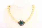 Halsketting - 9 kt. Geel goud, Zilver Parel, Nieuw