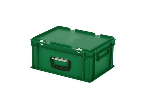 Koffer - 400 x 300 x H 190 mm - groen - stapelbak met deksel, Diversen, Overige Diversen, Nieuw, Ophalen of Verzenden