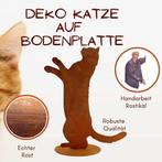 Patina poes Feline | op grondplaat | Metalen figuur voor h, Verzenden, Nieuw