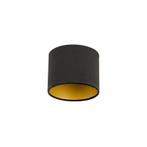 Velours lampenkap zwart 18/18/14 met gouden binnenkant, Zwart, Nieuw, Minder dan 25 cm, Modern