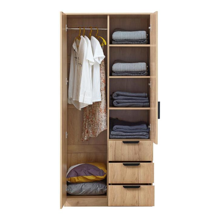 [en.casa] Kledingkast Eiselfing 176x80x52 cm met 5 vakken en, Huis en Inrichting, Kasten | Kledingkasten, Verzenden