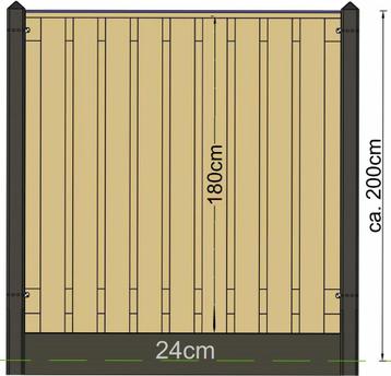 betonschutting , betonpaal , houten schutting , beton , hout beschikbaar voor biedingen