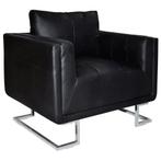 Fauteuil Zwart Kunstleer - Retourdeal - Perfect voor de W..., Huis en Inrichting, Fauteuils, Minder dan 75 cm, Nieuw, Ophalen of Verzenden