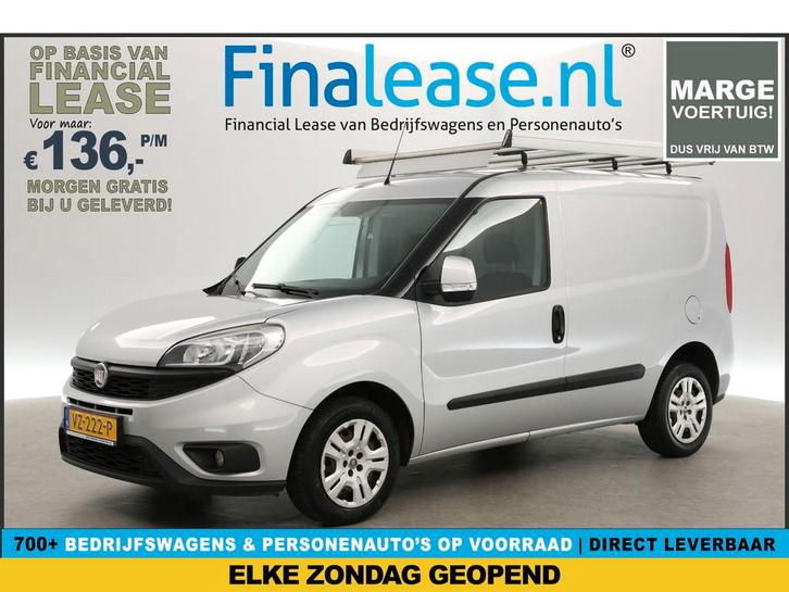 Fiat Doblò 1.3 MJ L1H1 SX MARGE Airco Navigatie Trekhaak, Auto's, Bestelauto's, Lease, Handgeschakeld, Diesel, Fiat, Zilver of Grijs