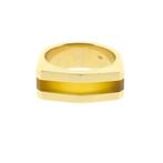 Gouden ring met gele maansteen, 18 tot 19, Gebruikt, Overige kleuren, Ophalen of Verzenden